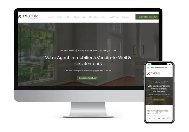 Site de Julien Menu sur ordinateur et sur téléphone