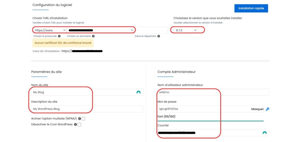 Installation WordPress sur o2switch